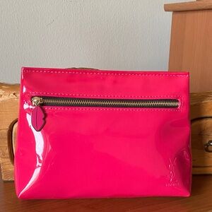 YVES SAINT LAURENT PINK PATENT BEAUTY BAG
